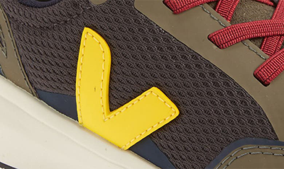 Veja Canary Logo-embroidered Panelled Mesh Low-top Trainers 6-9 Years In Graphite Tonic