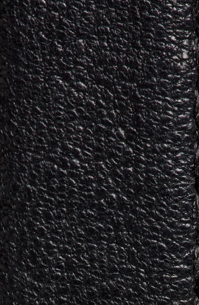 Shop Raina Rhinestone Buckle Leather Belt In Black/ Black