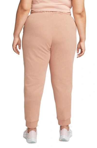 Shop Nike Sportswear Essential Fleece Pants In Rose Whisper/ White
