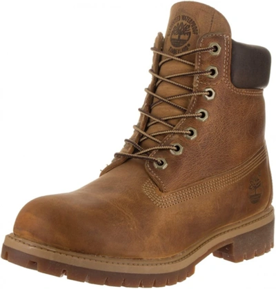 Pre-owned Timberland Men's ® Heritage Waterproof Boots In Burnt Orange Worn Oiled