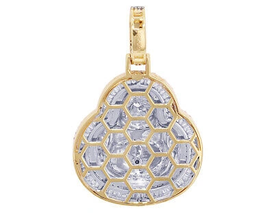 Pre-owned Jewelry Unlimited Men's Real Baguette Diamond Laughing Buddha 1 1/4 Ct 10k Yellow Gold 1.5" In G-h