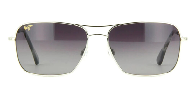 Pre-owned Maui Jim Wiki Wiki Polarized Grey-black Aviator Unisex Sunglasses Gs246-17