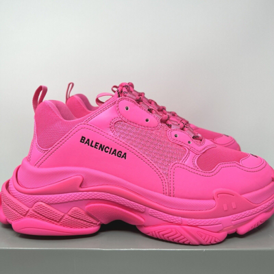 Pre owned Balenciaga Triple S Men s Sneakers Size 42 Eu 9 Us Fluo Pink ModeSens