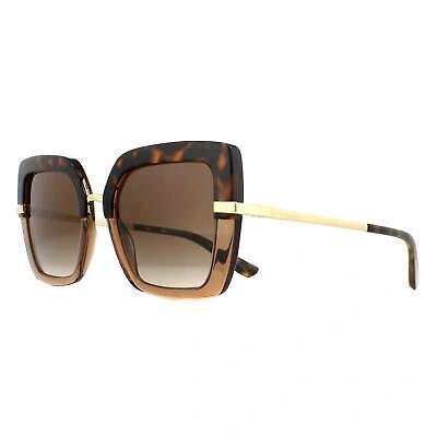Pre-owned Dolce & Gabbana Sunglasses Dg4373 325613 Top Havana Transparent Brown Gradient