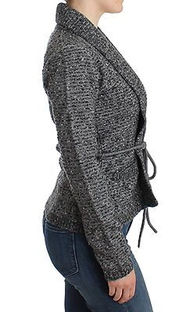 ROBERTO CAVALLI Pre-owned Class  Cardigan Gray Wool Sweater Knit S. It44 /us10 / L Rrp $450