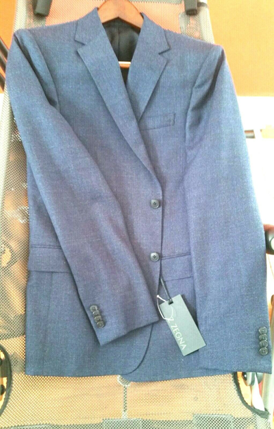 Pre-owned Z Zegna Zegna By Ermenegildo Zegna Men's Exclusive Blazer 100% Wool Blue 40r 8drp