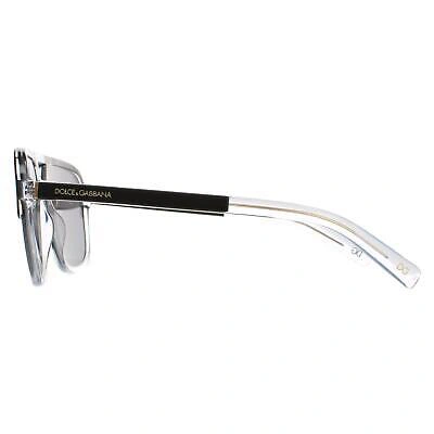 Pre-owned Dolce & Gabbana Sunglasses Dg4354 501/81 Top Black On Crystal Dark Polarized In Gray