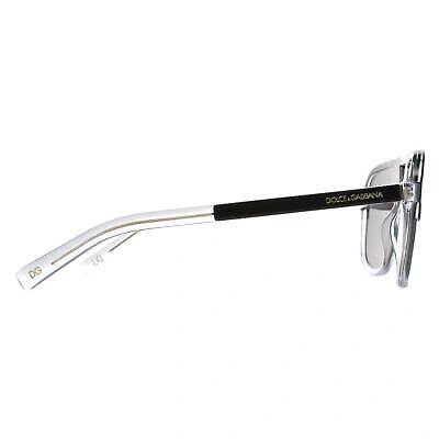 Pre-owned Dolce & Gabbana Sunglasses Dg4354 501/81 Top Black On Crystal Dark Polarized In Gray