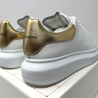 Pre-owned Alexander Mcqueen Women's Oversized Sneakers Size 40 Eu/ 10 Us White Gold