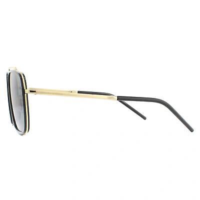Pre-owned Dolce & Gabbana Sunglasses Dg2220 02/81 Gold And Black Brown Gradient Polarized