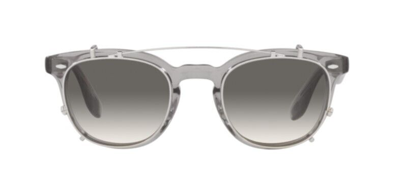 Pre-owned Oliver Peoples 0ov5485m Jep 113211 Workman Grey/shale Eyeglasses With Clip-on In Shale Gradient