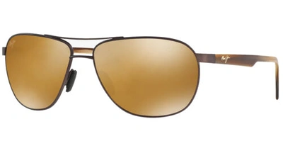 Pre-owned Maui Jim Castles Polarized Aviator Sunglasses W/ Glass Lens - Mj728 - Italy