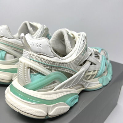 Pre-owned Balenciaga Track.2 Women's Sneakers Size 38 Eu/ 8 Us Beige Green In White