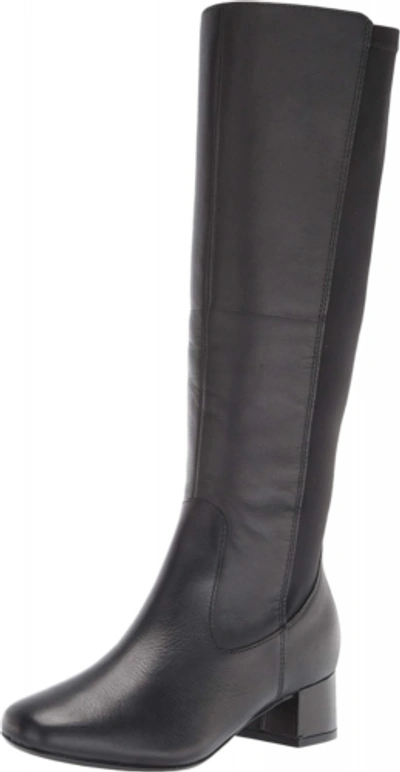Pre-owned Clarks Women's Marilyn Abby Knee High Boot In Black Leather