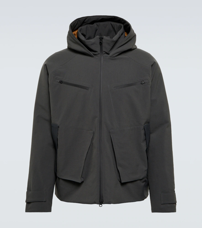 Shop Gr10k Hooded Padded Jacket In Asfalt Grey