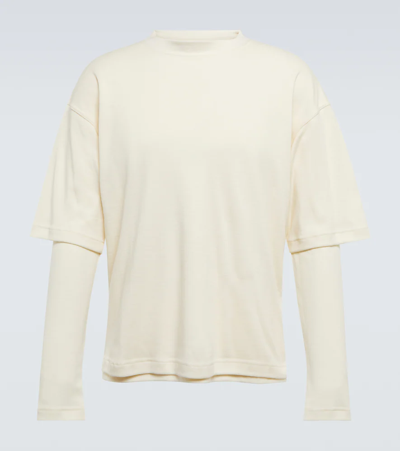 Shop Gr10k Transcript Utility Wool-blend T-shirt In Off White
