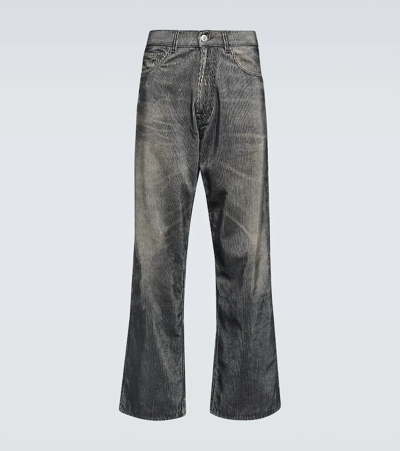Shop Our Legacy Third Cut Trompe L'ail Wide-leg Jeans In Digital Dark Aurora Cord