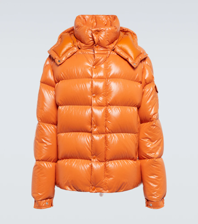 Shop Moncler Maya 70 Down Jacket In Campfire Orange