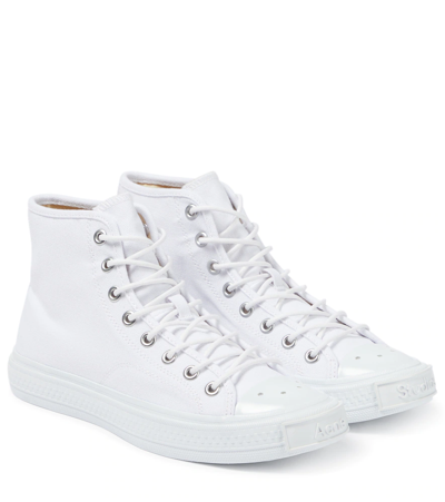 Shop Acne Studios Canvas High-top Sneakers In Optic White