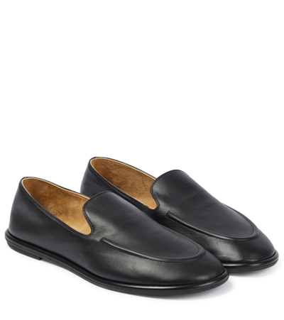 Shop The Row Canal Leather Loafers In Black