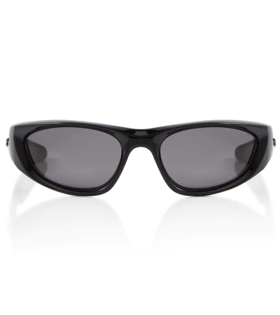 Shop Bottega Veneta Cone Wraparound Sunglasses In 0