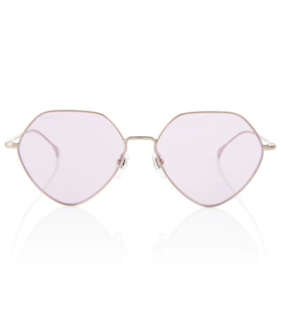 Shop Gucci Geometric Sunglasses In 0