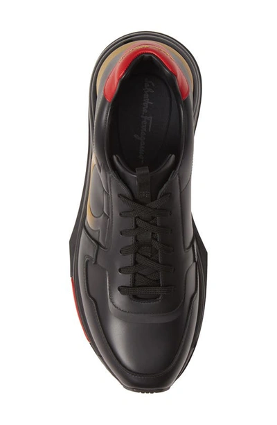 Shop Ferragamo Brooklyn Sneaker In Nero Oro