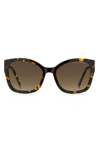 Shop Marc Jacobs 56mm Gradient Round Sunglasses In Havana / Brown Gradient