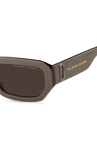 Shop Marc Jacobs 56mm Rectangular Sunglasses In Havana / Brown