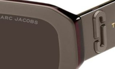 Shop Marc Jacobs 56mm Rectangular Sunglasses In Havana / Brown