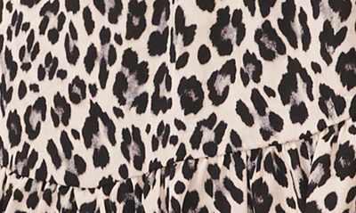 Shop Vince Camuto Leopard Print Long Sleeve Dress In Dark Pewter