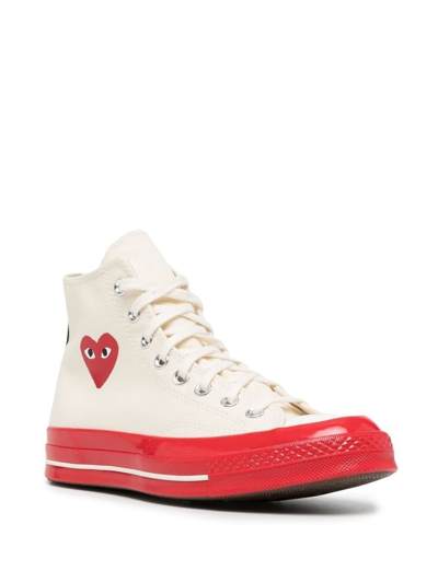 Shop Comme Des Garçons Play Comme Des Garcons Play Sneakers White