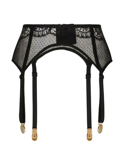 Shop Dolce & Gabbana Lace Garter Belt In Black