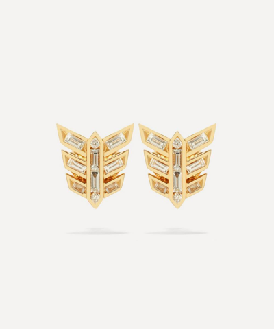 Annoushka Yellow Gold And Diamond Flight Stud Earrings In Gold