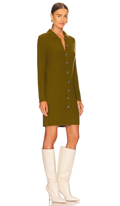 Shop 525 Button Down Mini Sweater Dress In Fir