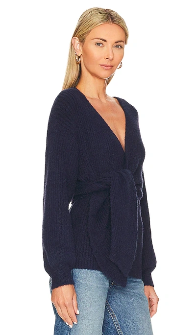 Shop House Of Harlow 1960 X Revolve Khalida Wrap Sweater In Navy