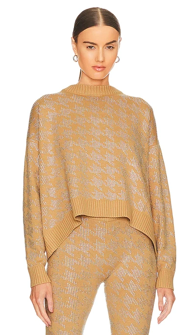 Shop Retroféte Mal Sweater In Caramel & Silver Houndstooth