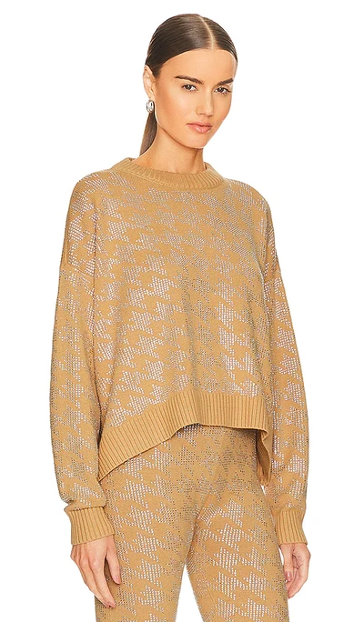 Shop Retroféte Mal Sweater In Caramel & Silver Houndstooth