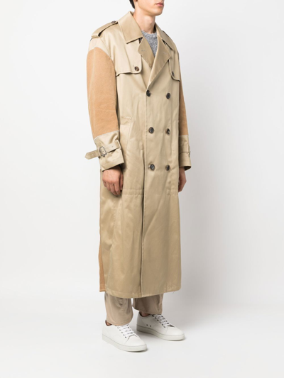 Shop Junya Watanabe Wool Coat In Beige