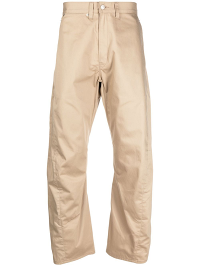 Shop Junya Watanabe Cotton Trousers In Beige