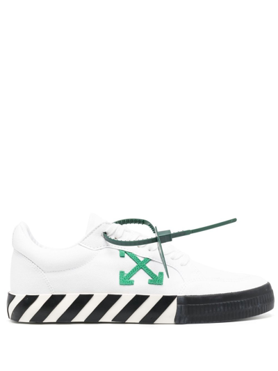 Shop Off-white Vulcanized Arrows-motif Canvas Low-top Sneakers