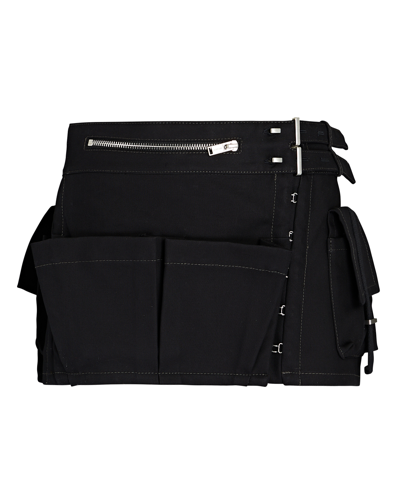 Shop Dion Lee Tool Belt Cotton-twill Mini Skirt In Black
