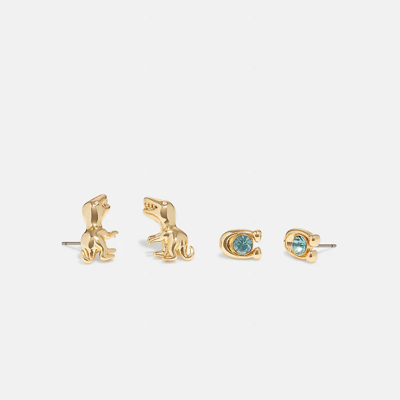 Coach Rexy Signature Stud Earrings Set In Gold | ModeSens