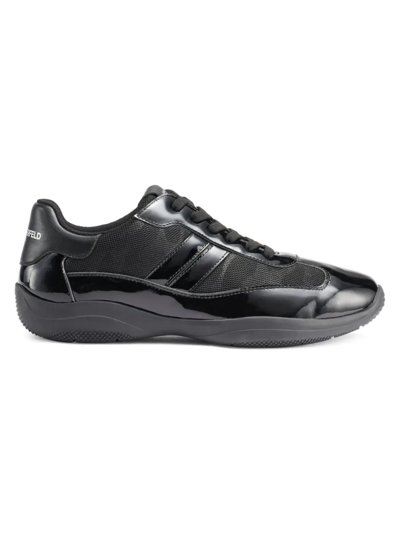 Shop Karl Lagerfeld Men's Camo Trim Sneakers In Black
