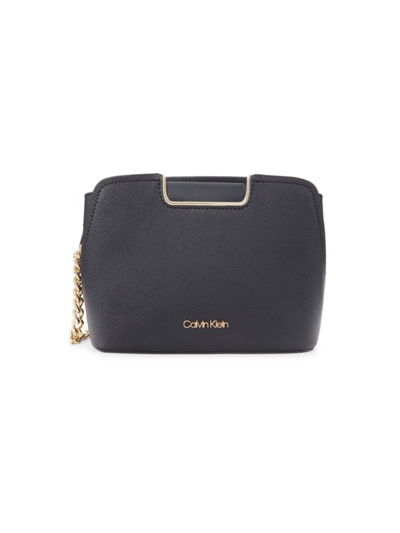 Calvin Klein Finley Leather Crossbody Bag in Gray