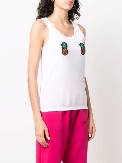 Shop Philipp Plein Pineapple Tank Top In White