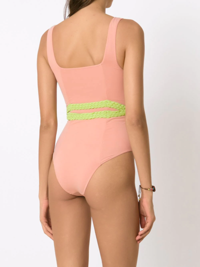 Shop Clube Bossa Eva Rope-detail Swimsuit In Pink