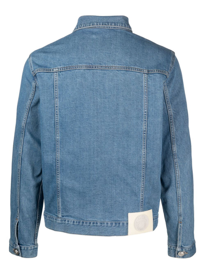 Shop Billionaire Institutional Denim-jacket In Blue