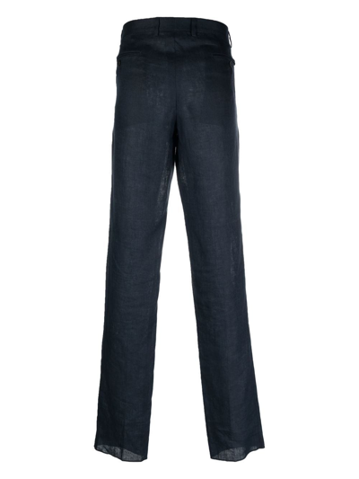 Billionaire Linen Tailored Trousers In Blue