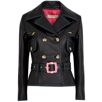 Shop Cormio Florence 2.0 Belted Leather Jacket